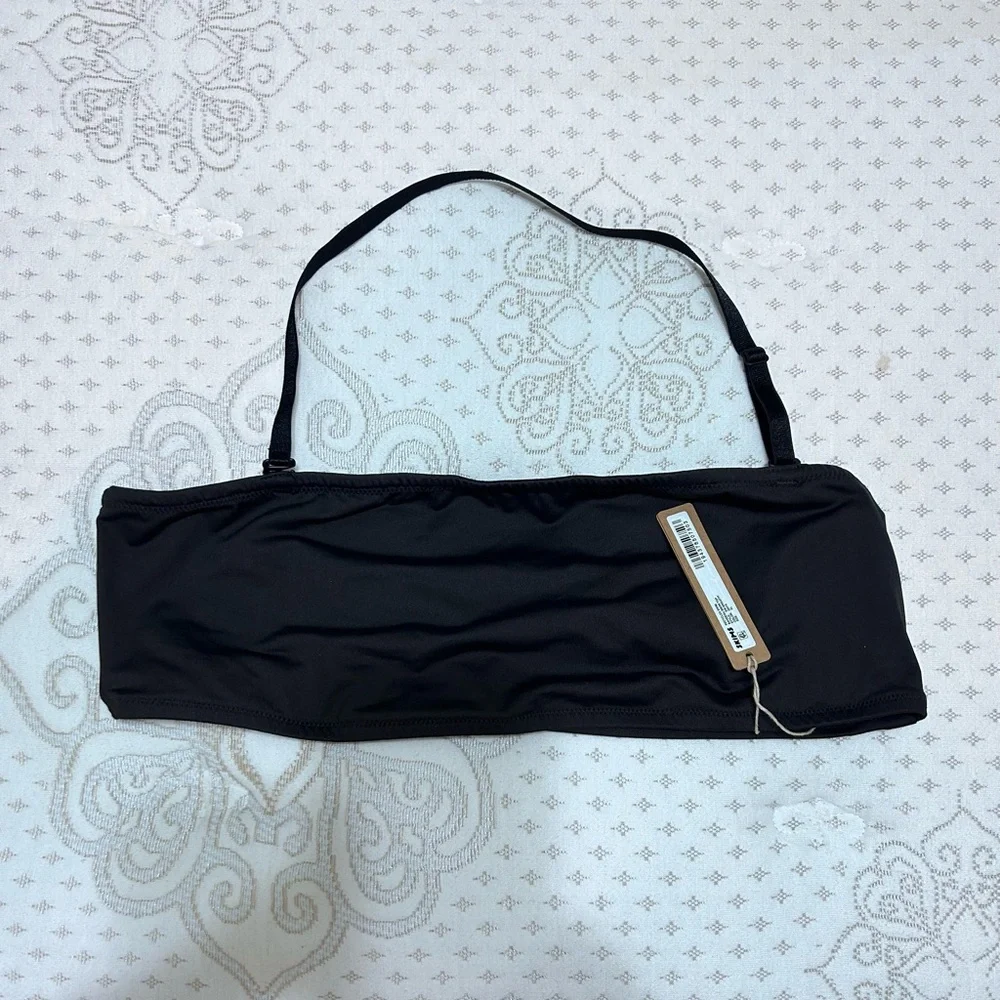 Skims Recycled swim Bandeau top onyx with removable strap XL - Picture 2 of 3